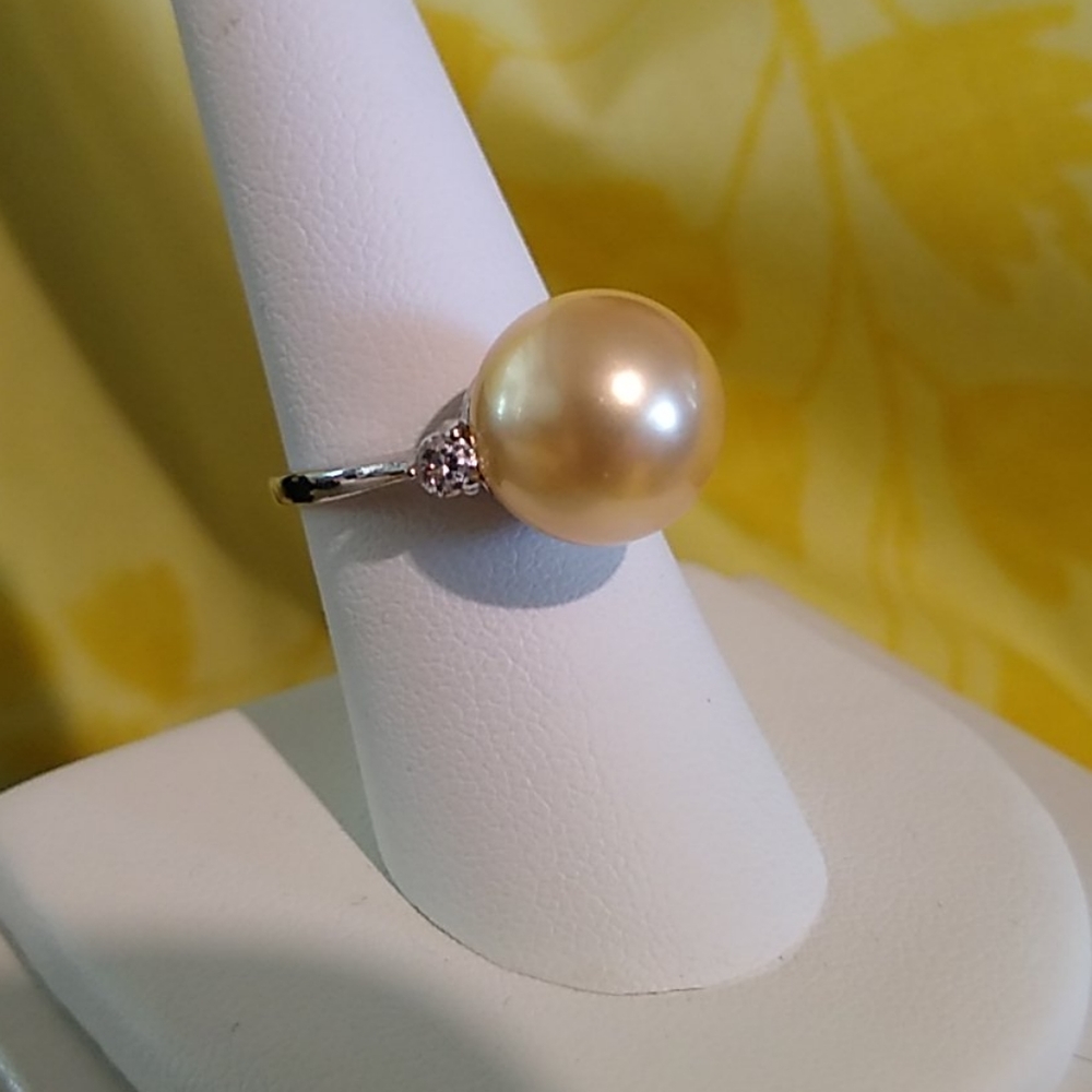 .925 SS Pearlfection  Golden Pearl Ring